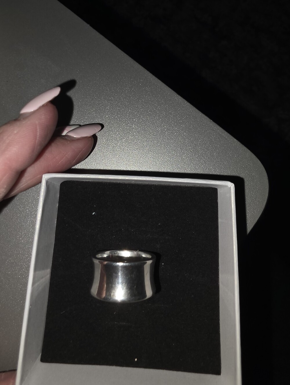 Tiffany 1837 Wide Band Sterlibg Silver Ring - Picture 4 of 7